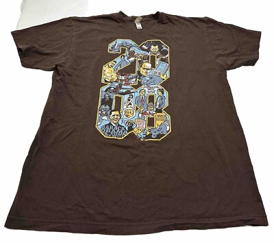 Men's Woot! 2008: A Shirt Odyssey Short Sleeve Shirt Size XL Brown Blair Sayer
