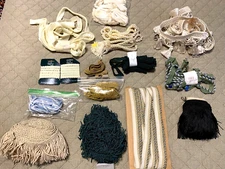Huge Lot of Upholstery Fringe, Braid, &Tassels for Pillows, Furniture, etc (7)