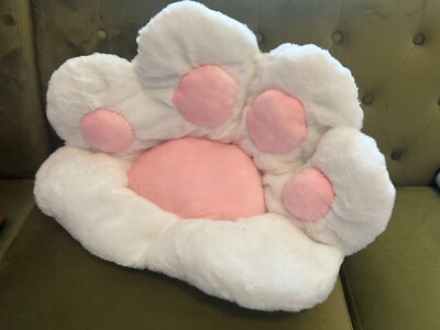 Katzenpfote Plüsch Katzenbett Sofa Stuhl Kissen (Weiß)70x60cm