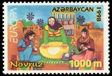 AZERBAIJAN 682 - New Year Holiday "Women Rolling Dough" (pb83164)