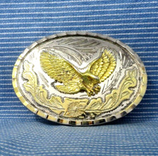 Western Eagle Belt Buckle Cowboy Large Scroll Flourish Vaquero Vtg 80s .GTA021