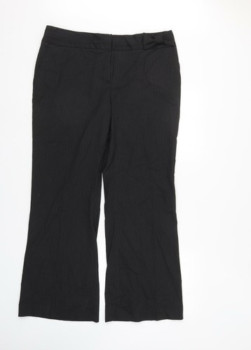 George Womens Black Striped Trousers 