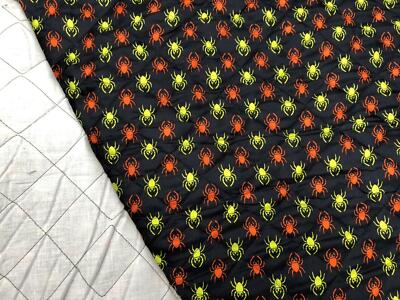 Steppstoff Beidseitig Baumwolle Polyester Schwarz SPIDERS - Quilting 60 Zoll