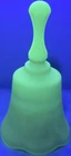 Fenton Burmese Uranium Glass Bell 4.5" Miniature Petite Yellow & Pink Glow RARE