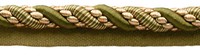 "DÉCopro Noblesse Dekorative Lip Cord 7/16\" GrüN Lt Gold Weiß Olive Garden"