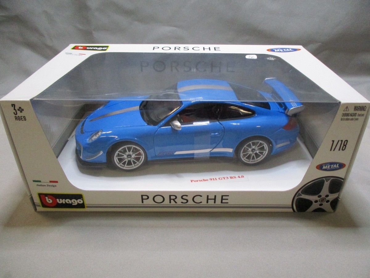 Miniature Burago 1/18 Porsche 911 GT3 RS 4.0 - Bleu, Réf 18-11036 - Occasion
