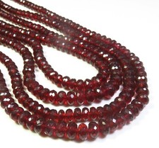 Natural Mozambique Garnet Faceted Gems Rondelle Beads 5-7mm 4.5"Strand GV-4239