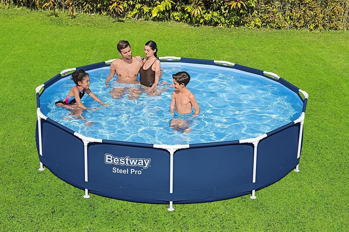 Bestway Swimming Pool Steel Pro Round 3.65m 12ft Above Ground Family Garden