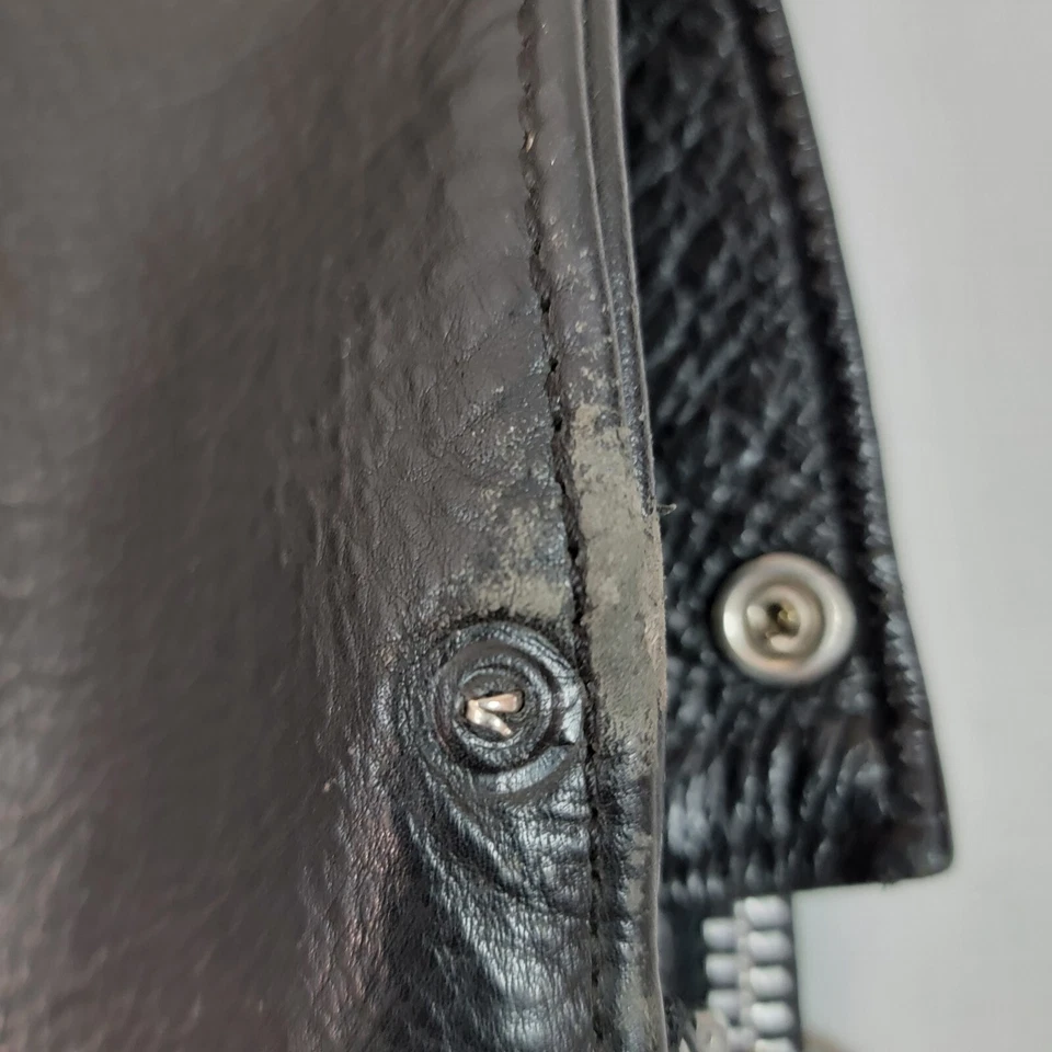 Chapas de cuero para mujer Harley Davidson negras talla SM motociclista motocicleta Foto 4 de 4