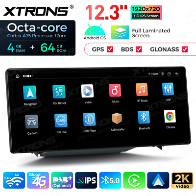 For Audi A3 2013-2018 12.3'' Android Car GPS 4+64G Stereo Player CarPlay 8Core