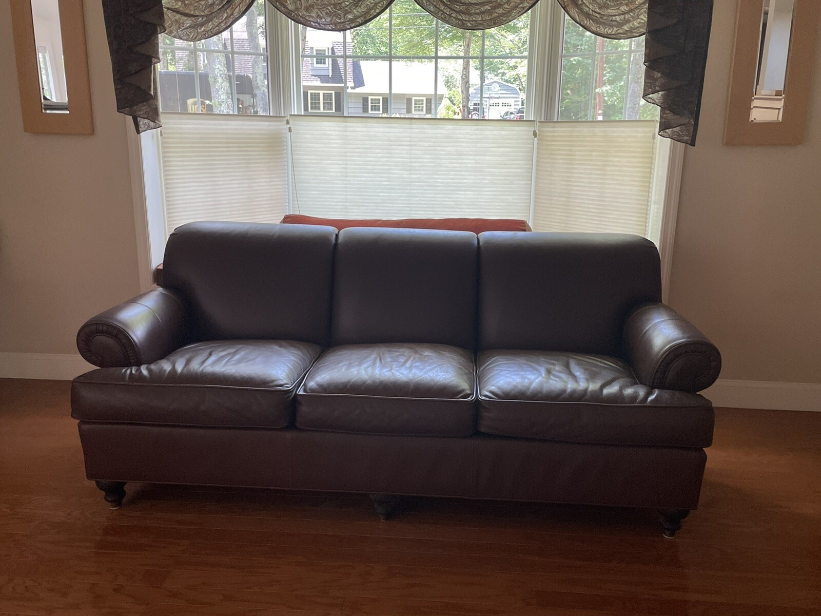 Ethan Allen Leather Sofa eBay