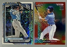 2 Brayden Taylor 2024 Bowman Chrome Speckle Refractor 62/299 2023 Leaf Vivid 2/8