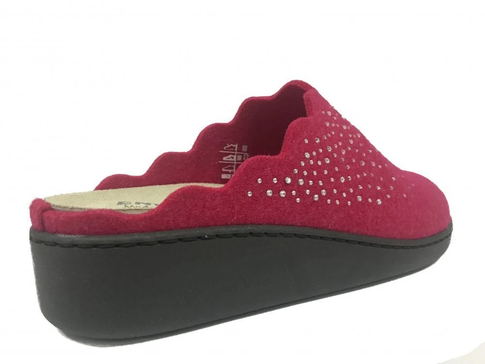 Ciabatte Enval Soft donna in feltro con brillantini 4780011 rosso - Immagine 3 di 4