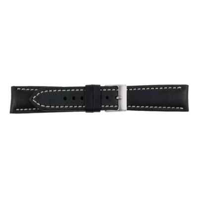 Uhrenarmband Klassisch Rindsleder Schwarz von Pebro - 18, 20, 22, 24 mm