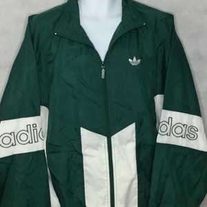 adidas green and white windbreaker