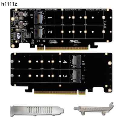 4Port M.2 NVME to PCI Express X16 4.0 Bifurcation Raid Controller M KEY NVME