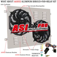 12'' Radiator Electric Fan+Shroud For 1966-1979 Ford Bronco F100 F150 F250 F350