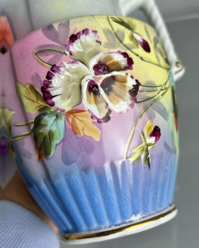 Antique W H Grindley Pearlware Pitcher/Jug Floral Handpainted 7.75” England - Picture 4 of 24