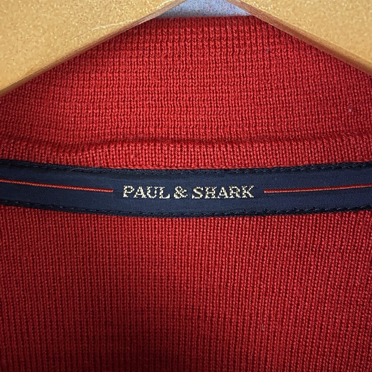 Pull Vintage Paul & Shark Années 90 - Laine Et Acrylique Rouge - Taille M Pour Homme