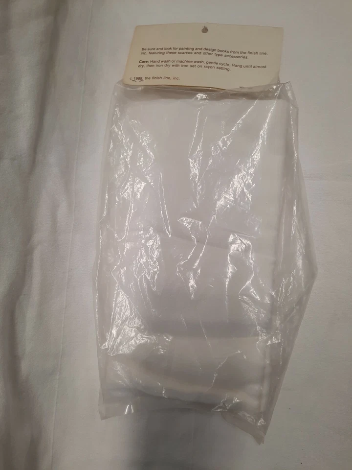 Ready to Dye Dyeable 46" x 46" Rayon Scarf Wrap Linda Dennis USA Vintage NIP - Image 4 of 4