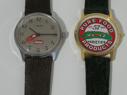 Vintage 1980's Timex Mercury Heinz Ketchup Windiup Watch ~32.5mm Works.