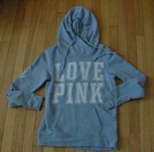 Victoria's Secret Love Pink blue hooded sweatshirt XS