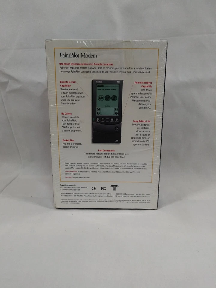 Vintage 3Com PalmPilot Modem One Touch Synchronization (10201U) 14.4 Kbps - Image 3 of 4