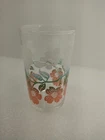 Vtg Federal Glass Co 5 Oz Juice Drink Glass Flower Floral MCM Ohio 1950s