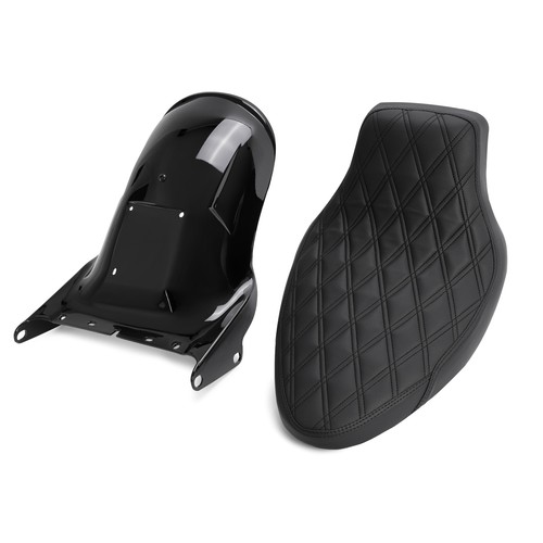 Short Rear Fender Black Seat For Harley-Davidson Softail 06-17 200mm Tire models - Bild 12 von 20