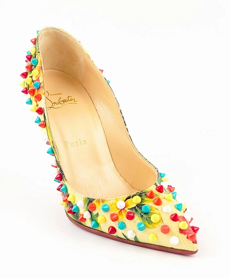 Zapatos de salón Christian Louboutin HAWAII SPIKE Pigalle tacones florales talla 36,5 Foto 3 de 4