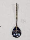 Antique Imperial Russian Sterling Silver 925 Enamel Souvenir Coffee Spoon Rare