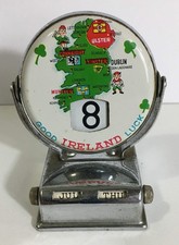 Vintage 1960s Flip Desk Calendar - Ireland Souvenir - Good Luck - Working Condit