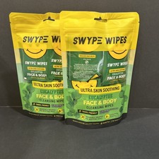 2x PACK Eucalyptus Body  Face Wipes 60ct   On-the-Go Cleansing Travel Pack
