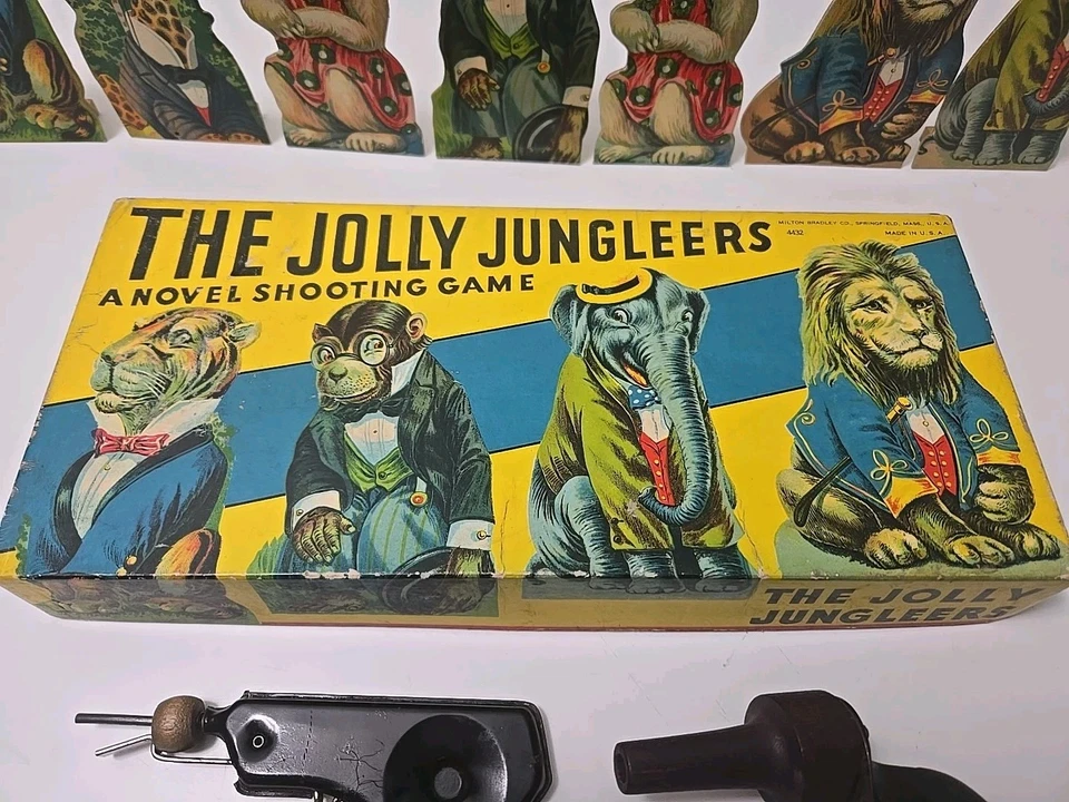 Vintage 1930's "THE JOLLY JUNGLEERS" A Novel Shooting Game by Milton Bradley - Image 4 of 4