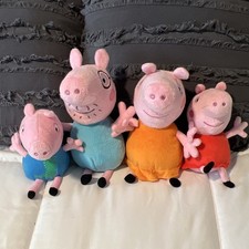 Peppa Pig Plush Stuffed Animals Mixed Lot Set of 4, Small 6-14 in