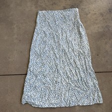 Brandy Melville One Size White And Blue Midi Skirt