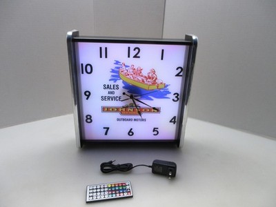 Johnson Sea Horse LED light up Advertising wall clock Brand New