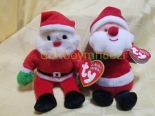 Ty Beanie Baby Jingle Beanies Christmas Santa Claus LOT