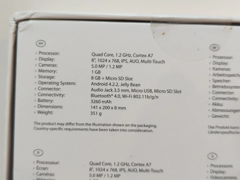 Gigaset QV830 Android Tablet 8" Wi-Fi 8GB Black, new and sealed. - Image 3 of 4