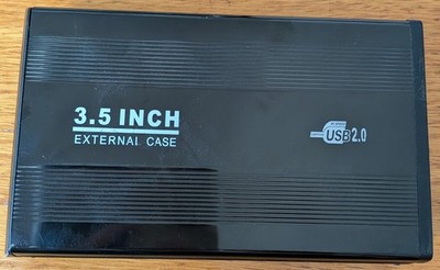 3.5'' HDD Gehäuse IDE PATA Extern USB 2.0 Aluminium Schwarz inkl. Netzteil