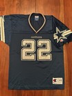 VINTAGE Dallas Cowboys #22 Emmitt Smith Boys Large 14-16 Champion Jersey Blue — photo 1