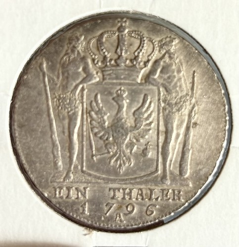 Germany State : Prussia 1796A 1 Thaler F to XF- Nice #360.1