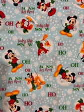 Mickey Mouse Donald Cotton Christmas Fabric 1/2 YARD