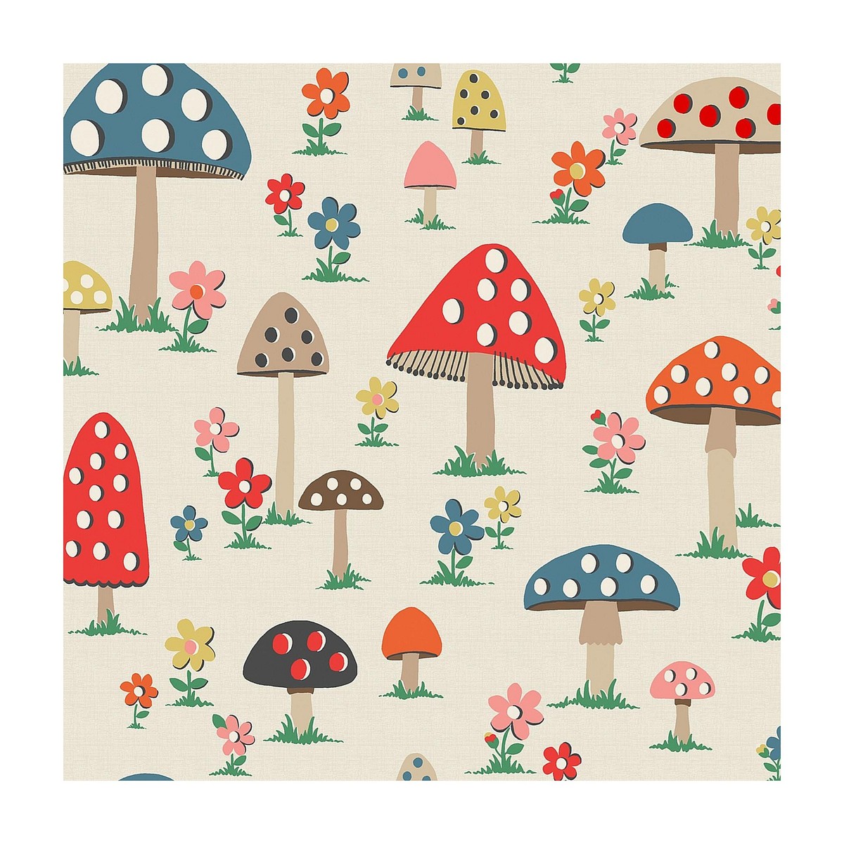 Cath Kidston Mushrooms Wallpaper Multi