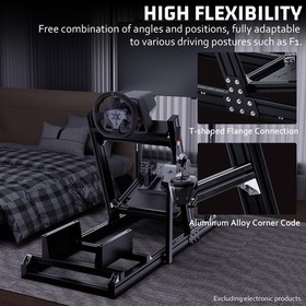 Hottoby Racing Simulator Cockpit 4080Auminum With Monitor Stand Fit Thrustmaster