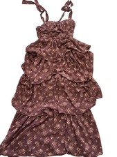 Wild Fable Dress Womens XS Plum Purple Floral Tiered Ruffle Maxi Sundress NWT