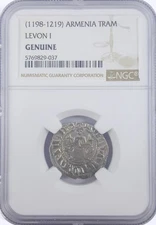 S-DS10 Armenia Crusades: King Levon I (1198 - 1219) (NGC) Tram NG Silver Coin
