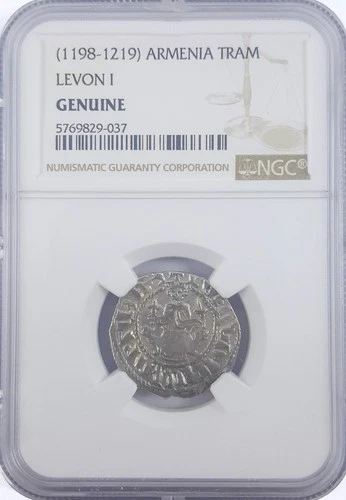 A-DS11*** Armenia Crusades: King Levon I - Magnificent (NGC) Tram NG Silver Coin