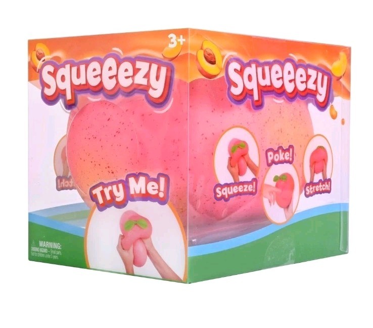 Sunny Days Jumbo Squeezy Peach Viral Squishy Toy, Stress Relief