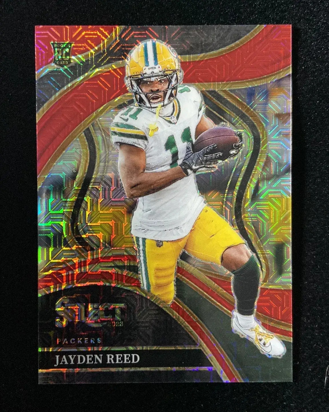 2023 Panini Select Club Level Packers Jayden Reed 2/49 Red Mojo Prizm #258 TOM